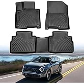 Powerty Floor Mats for 2023-2025 2026 Kia Sportage Plug in Hybrid (PHEV) Accessories All Weather Floor Liner 3D TPE 1st & 2nd Row Floor Mat Heavy-Duty Floor Liners