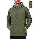 UIQUR Mens Raincoat Waterproof Rain Jacket | Lightweight Packable Design For Hiking, Cycling, Running, Fishing ,Golf,Rainy-day work