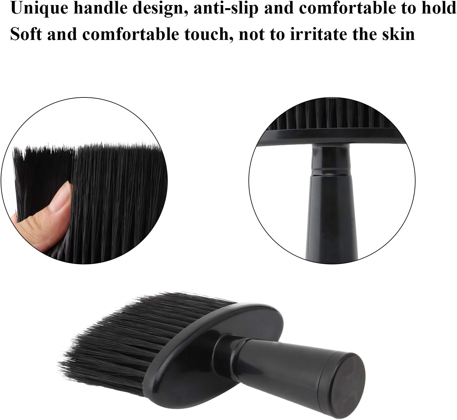 Hairdresser Neck Brushes, Barbers Duster Brush, Soft Plastic Cleaning Hairbrush, Salon Hairdressing Hair Cutting Barber Hairstyling Tool, Black - Image 3