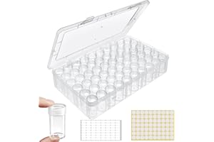 Notgia 1pack 60 Grids Bead Organizer and Storage Diamond Painting Containers Portable Plastic Case Box Arts Crafts Storage for Seeds Beads Sewing Cosmetic Nail Glitter Powder Small Parts Rhinestones