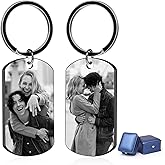BEXOA EDC Custom Keychain with Picture - Personalized Photo Text Keychains Valentines Day Gifts for Men Boyfriend