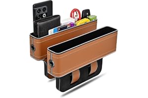 JIAJI Car Seat Gap Filler Organizer, 2 Pack Multifunctional Car Seat Organizer, Car Seat Gap Filler Organizer Storage Box Back Seat Console, Seat Organizer Front Seat Car Organizers and Storage for Women