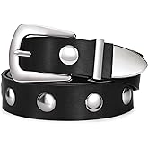 SUOSDEY Women's Leather Belts for Jeans Pants, Vintage Western Belt with Gold/Silver Buckle