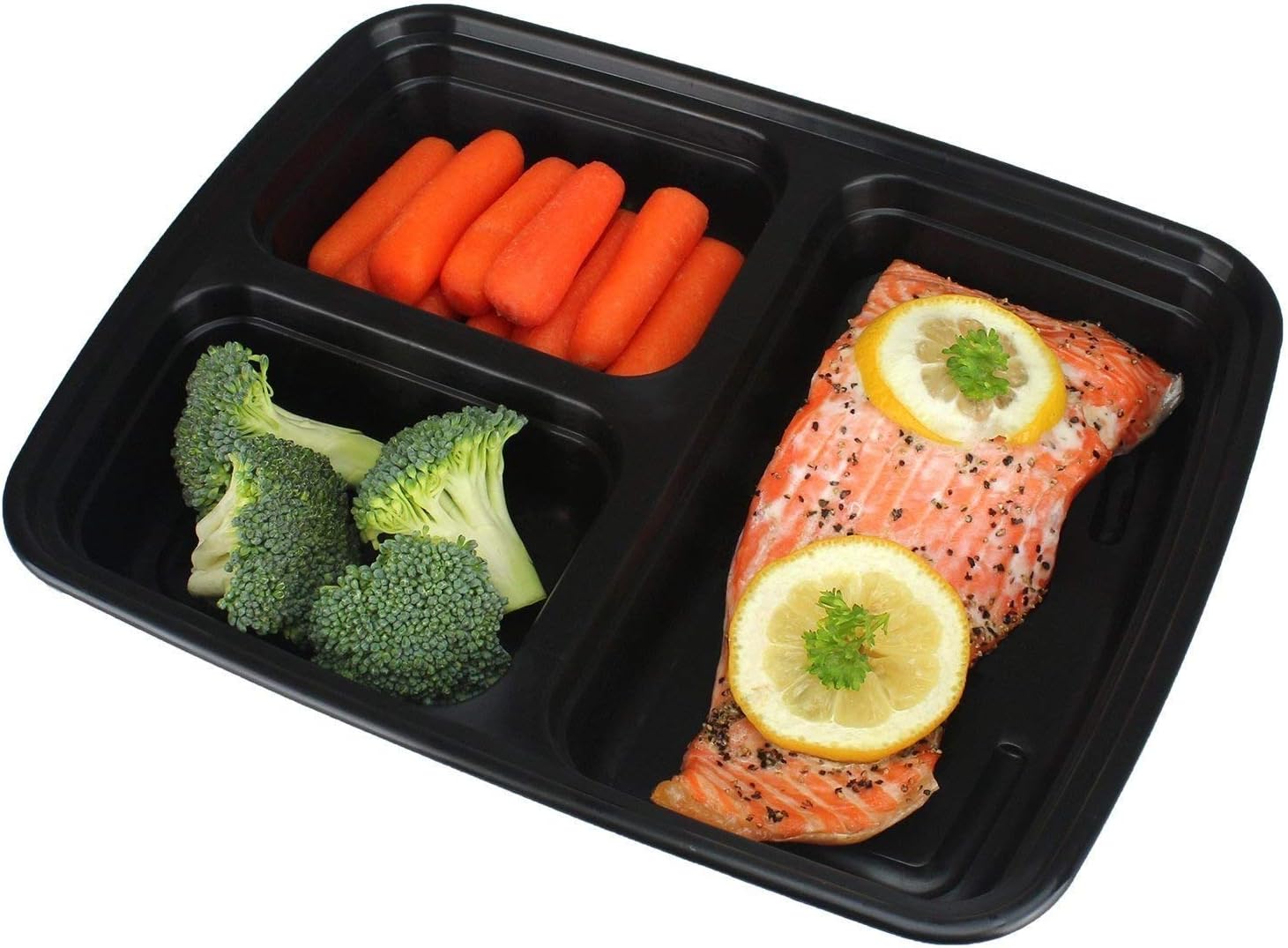 Home n Ware Meal Prep Containers [10 Pack] 3 Compartment with Lids, Food Storage Bento Box | BPAFree | Stackable | Reusable Lunch Boxes, Microwave/Dishwasher/Freezer Safe,Portion Control