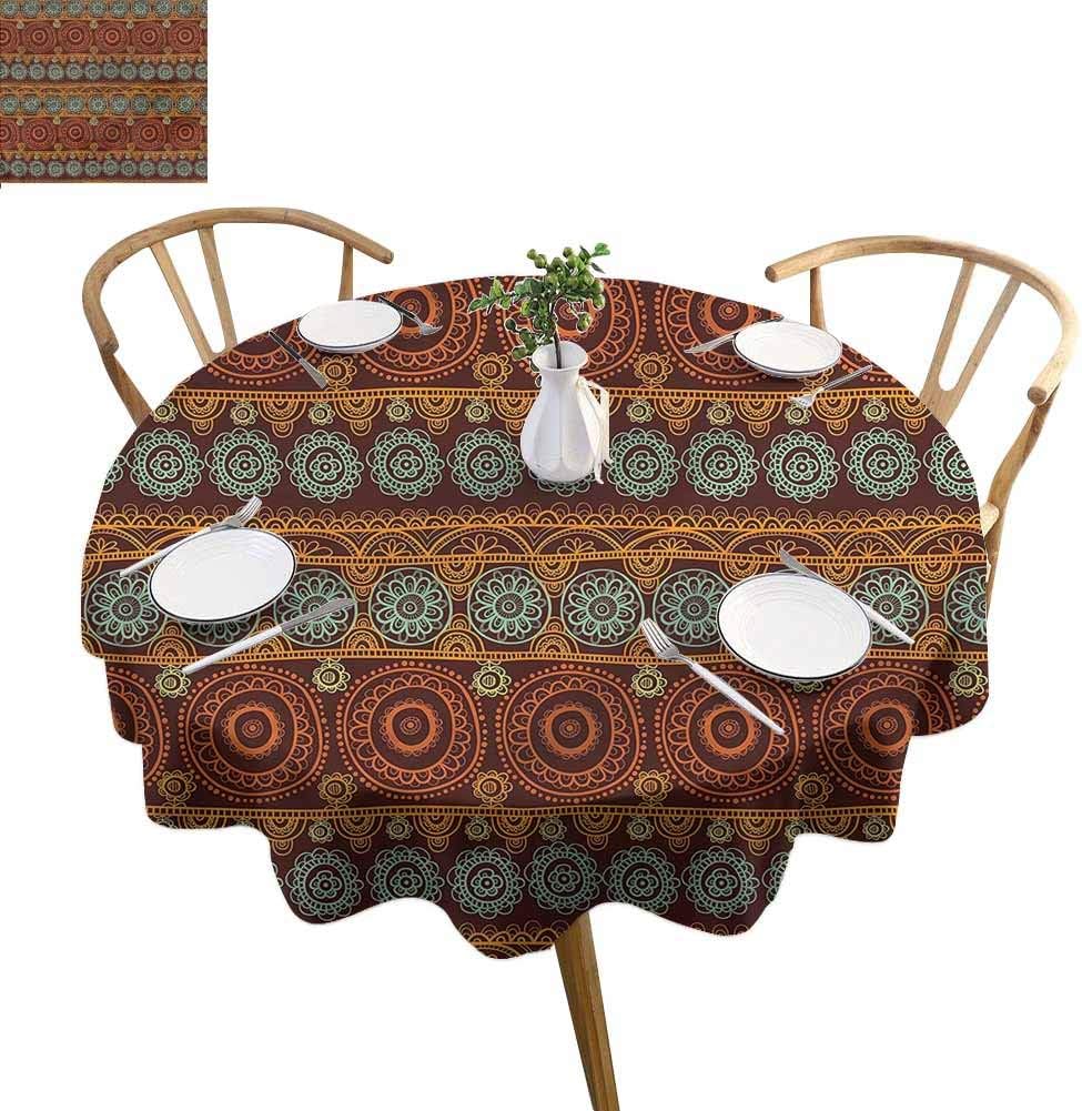 ScottDecor Wrinkle Free Tablecloths Primitive Overlays Round Tablecloth