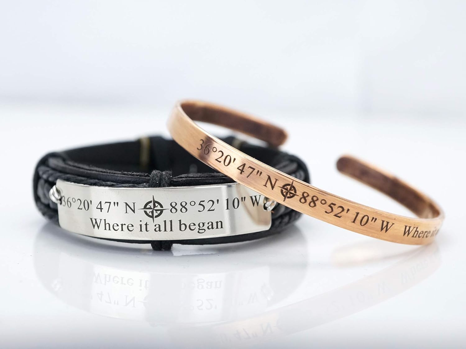 Personalized Coordinates Matching Bracelets