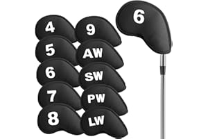 Golf Iron Head Covers Neoprene with Numbers Printed Value 10 Pack Set, Protection Headcovers Soft Durable Breathable for Men 