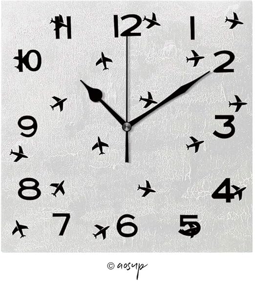 Amazon Com Yoliyana 8 Inch Square Face Silent Wall Clock Geometric Simple Monochrome Minimalistic Vector Holiday Pattern Unique Contemporary Home And Office Decor No