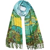 RonFoxi Reversible Pashmina Scarf - Double-Side Scarf For Women Winter Shawl Wrap Monet Van Gogh Art Printing Scarves