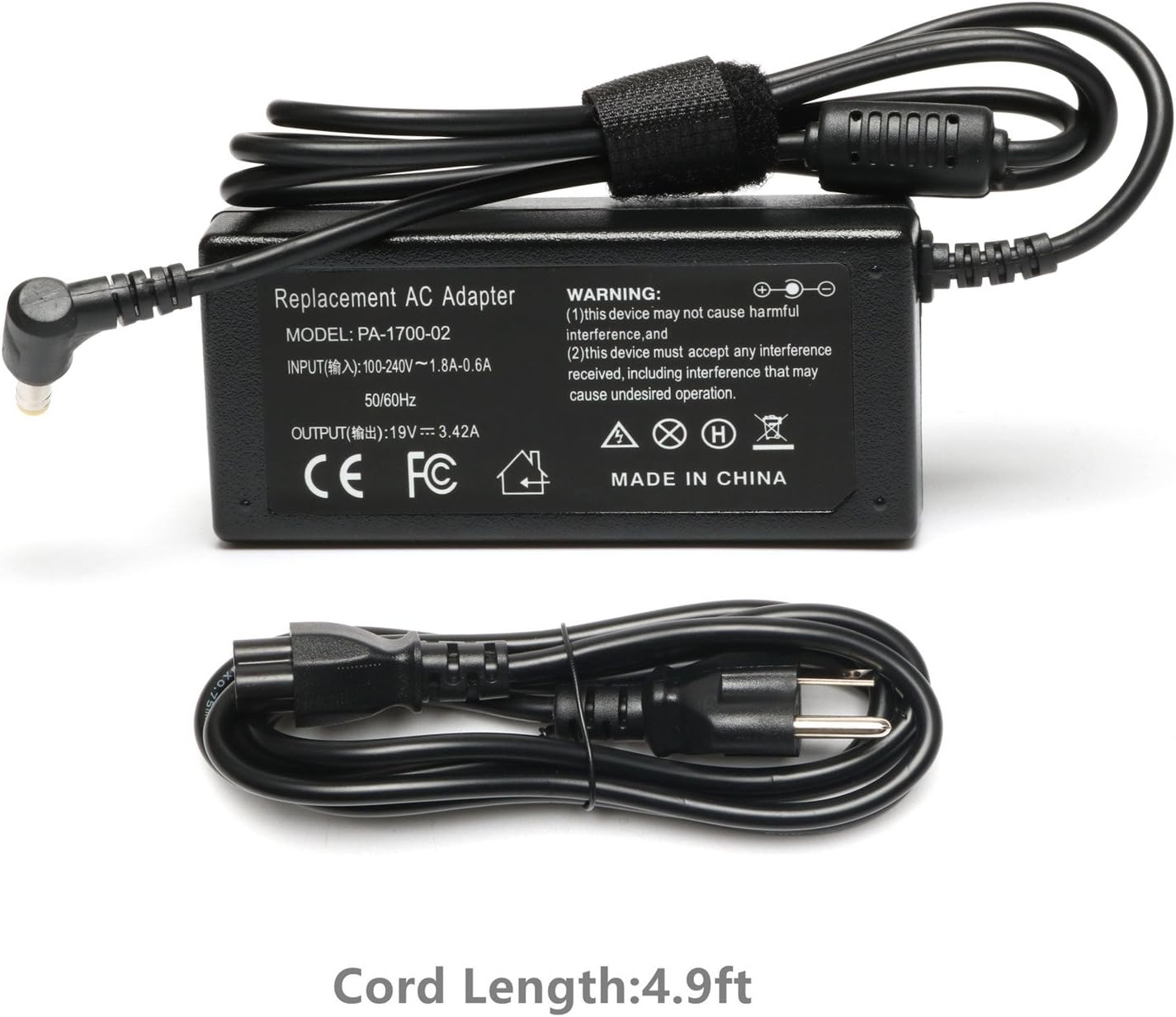 V5-571 N17Q4 N16Q2 PA-1650-86 5742 5750 5349 Charger Replacement for Acer Aspire E5 E5-575 E5-521 V5 R7-571 ADP-65JH DB PA-1650-86 PA-1650-02 PA-1650-22 PA-1650-69 PA-1700-02 Power Supply