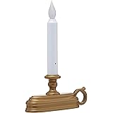 Xodus FPC1525B Battery Operated LED Window Candle with Sensor, White / Golden
