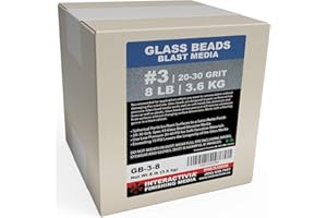 #3 Glass Beads - 8 lb or 3.6 kg - Blasting Abrasive Media (Very Coarse) 20-30 Mesh or Grit - Spec No 3 for Blast Cabinets Or 