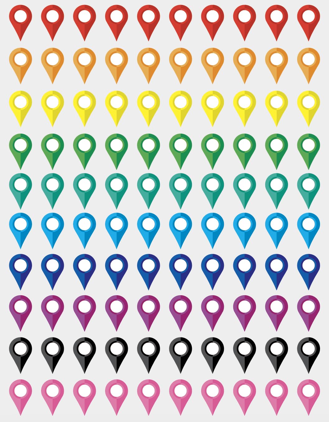 Photo 1 of 0.375x0.6 inch 100 PCS Map Location Position Stickers