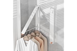 Clothes Drying Rack Retractable, Wall Mounted Clothes Hanger Rack for Laundry Room, Laundry Drying Rack Space Saving Closet O