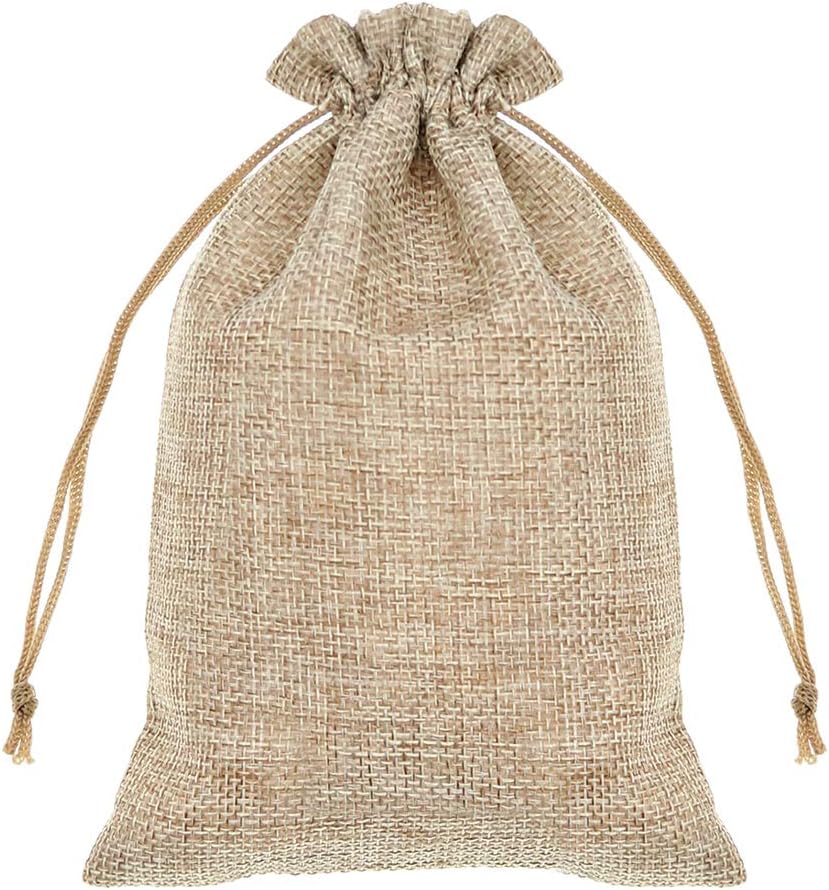 SumDirect 20Pcs 13x18Cm Jutesäckchen Jutebeutel, Geschenksäckchen, Jute Sack, Baumwolle Säckchen mit Kordelzug, Kleine Stoffbeutel für Weihnachten Kindergeburtstag Hochzeit Party und Weihnachten