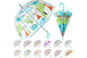 Wxjiahetai Kids Umbrella for Girls & Boys Toddler Childrens Clear Bubble Umbrella for Kids Small Durable Kids Umbrellas for Rain Outdoor