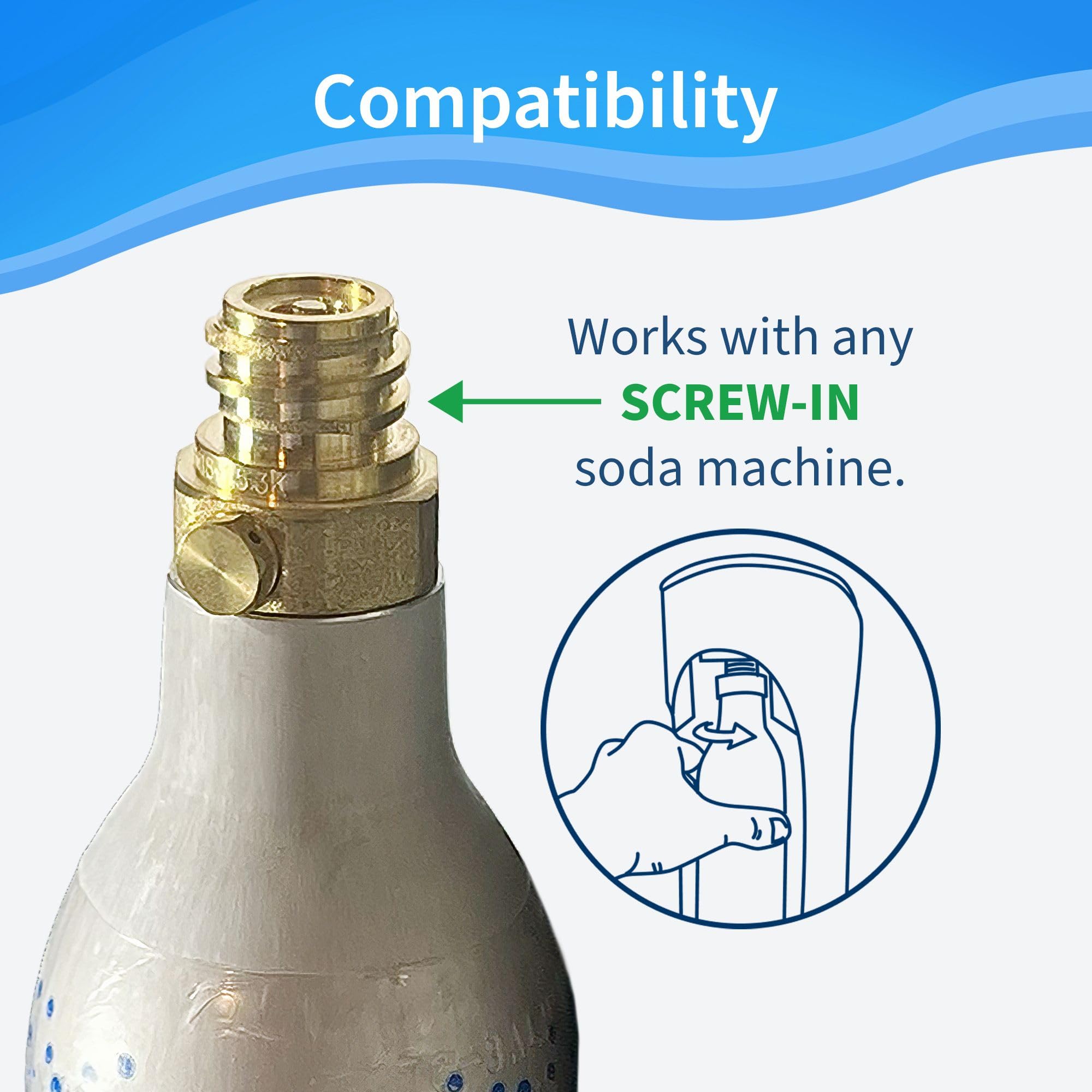 Soda Sense Threaded Connector 60L CO2 Carbonator Cylinder + 15 Amazon