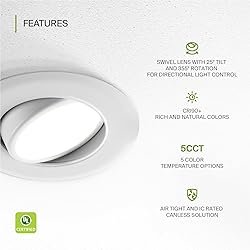 ASD 12 Pack 4 Inch Gimbal LED Recessed Lighting