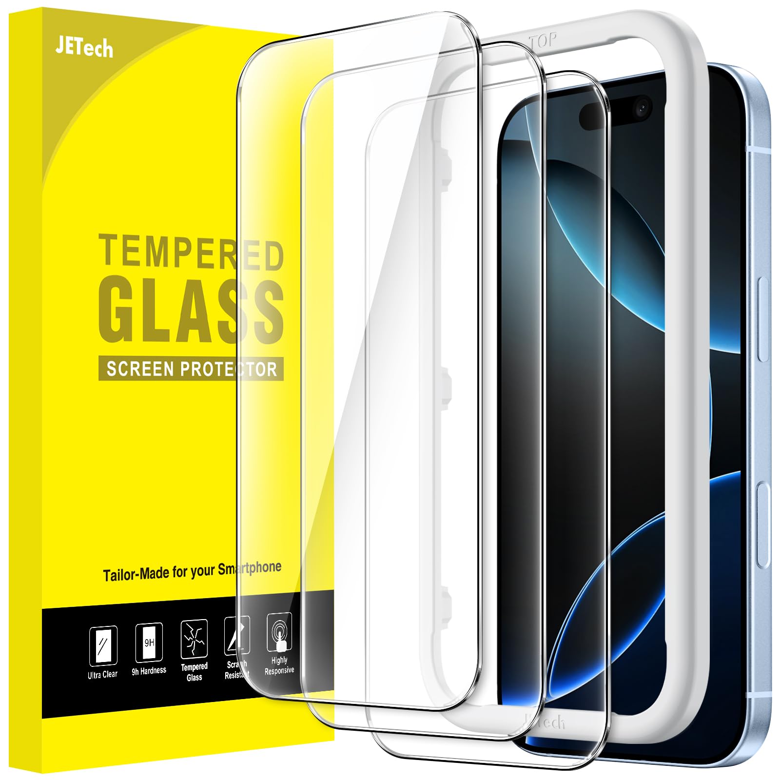 JETech Screen Protector for iPhone 17 / 17 Air / 17 Pro / 17 Pro Max, 3-Pack