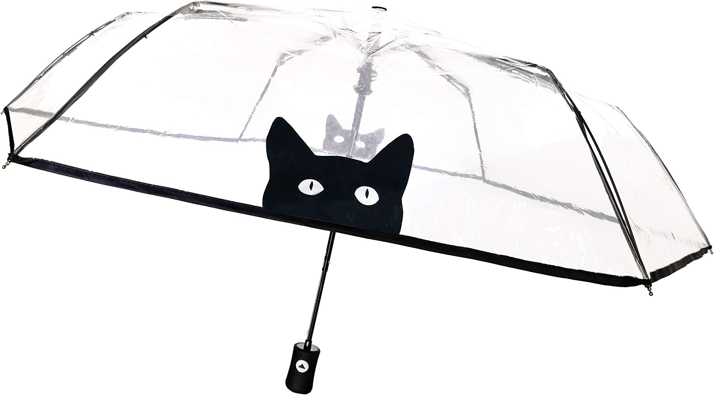 SMATI Automatic Foldable Clear Dome See Through Transparent Umbrella Windproof
