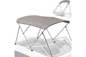 Bimini Tops for Boats - 900D Marine Grade Canvas with 1" Aluminum Alloy Frame, Boat Bimini Top with Storage Boot and 4 Nylon 