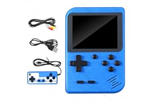 CONIENGK Handheld Games Console Portable- Mini Retro Game Console with 500 Classical FC Games Support for Connecting TV & Two Players, 3.0-Inches Screen 1020mAh Rechargeable Battery, Gift for Kids (Blue)