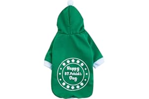 Impoosy St Patrick's Day Pet Dog Hoodies Funny Clover Shirt Cute Puppy Costume Clothes for Small Medium Dogs Cats Pets (M)
