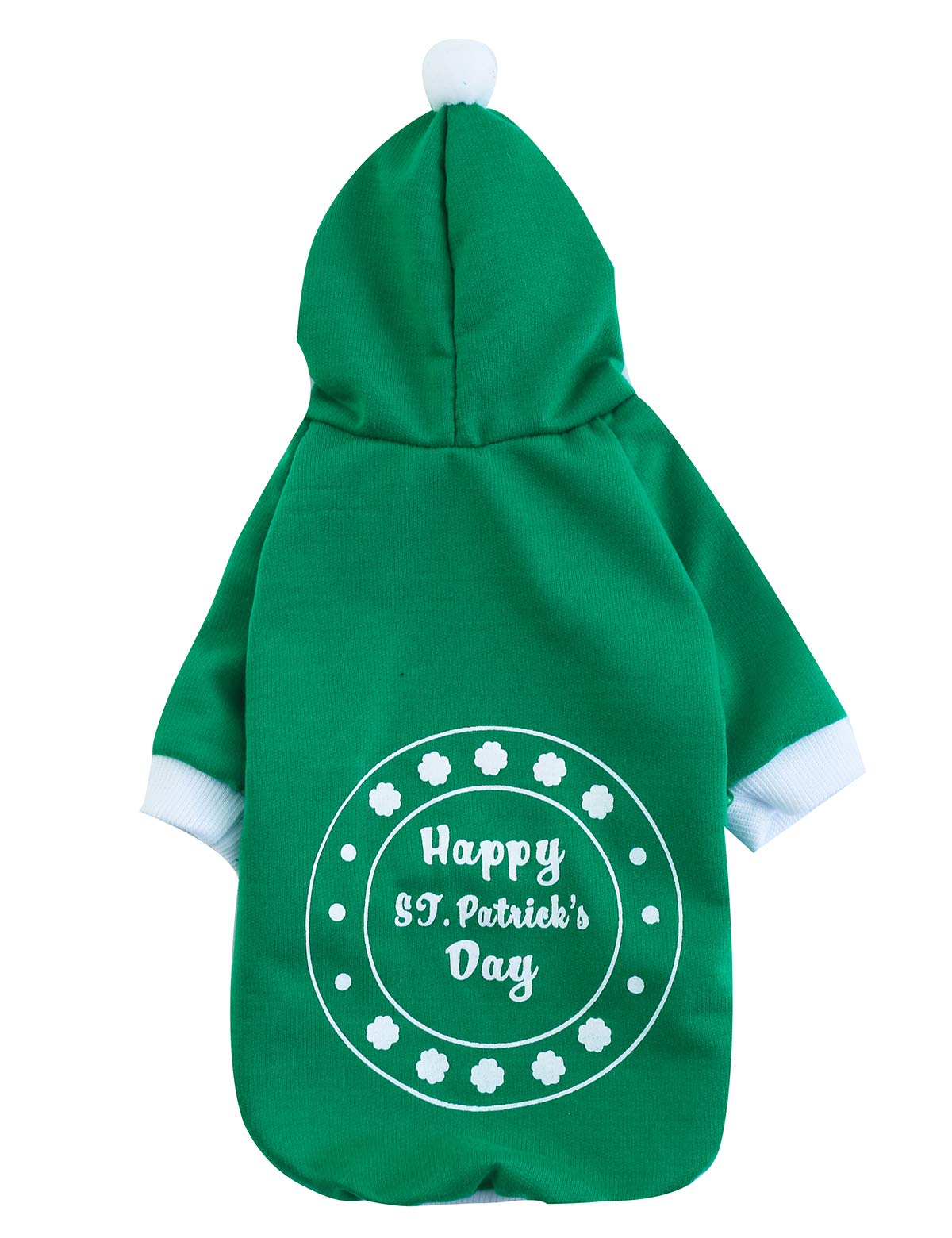 Coomour Pet Dog Happy ST. Patrick's Day Hoodies Cat Shamrock Costume Puppy Clothes for Dogs Cats Outfit (S)