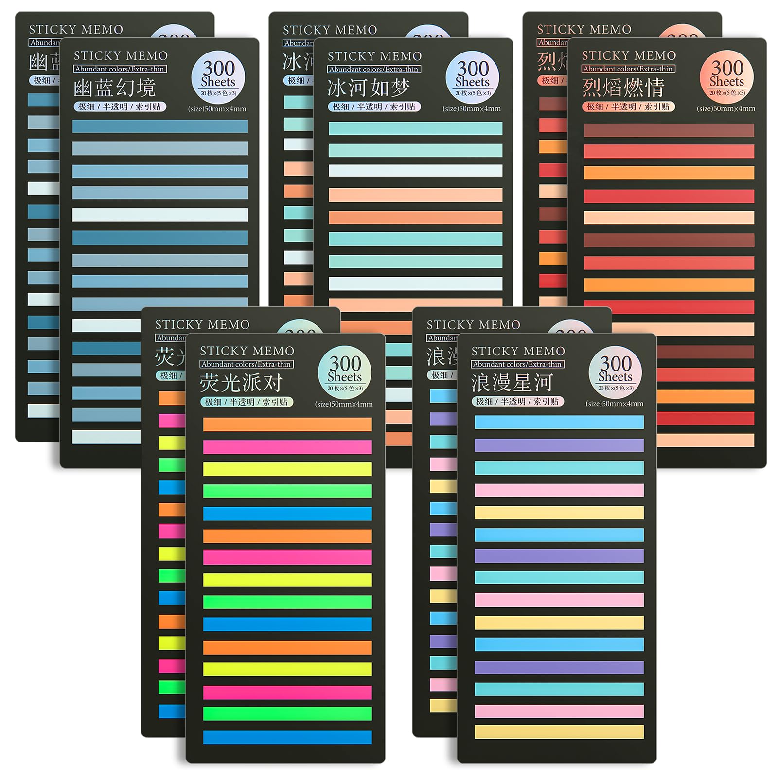 TIESOME 3000Pcs Highlighter Tape, Transparent Sticky Long Page Markers Tabs, Index Tabs Clear Highlighter Strips Flags Stickers, Book Tabs for Annotating Books Office School Supplies