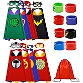 Kids Capes Set and Wristbands Kids Costumes Halloween Christmas Cosplay Dress Up for Boys Girls