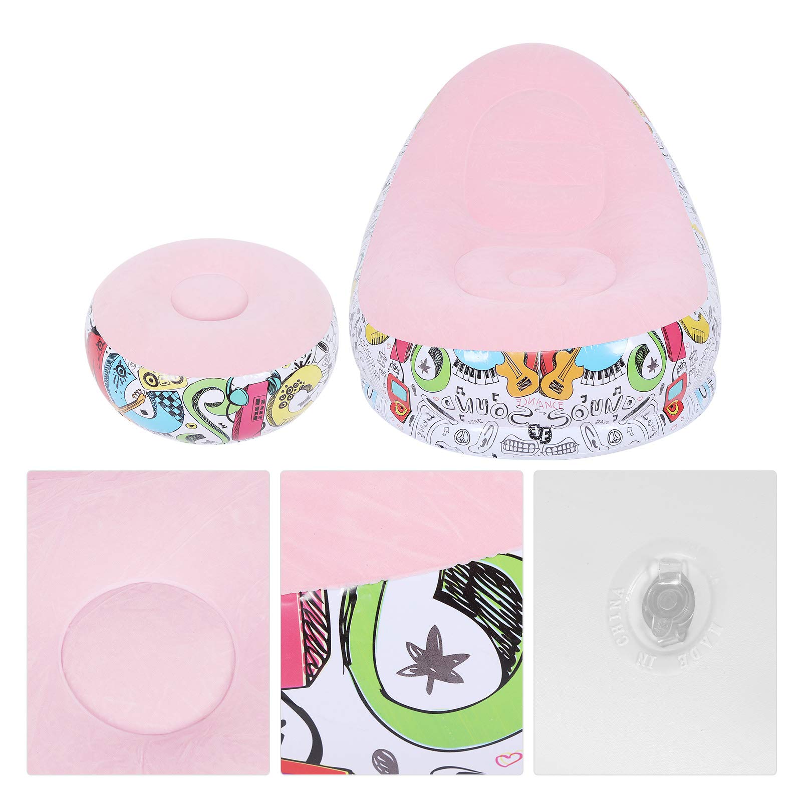 Alinory WearResistant Portable Inflatable Lounger, Soft Inflatable Lounge Chair, for Napping Leisure(Macaron pink, 116 * 98 * 83cm)