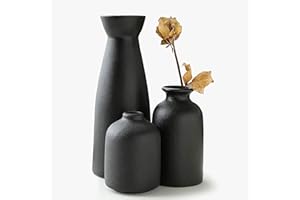 Ceramic Vase Set of 3, Modern Small Decorative Vases for Home Decor, Minimalist Flower Vases for Table, Living Room, Bedroom 