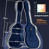 CAHAYA 41 Inch Acoustic Guitar Case ABS Waterproof Hard Case Navy view 3