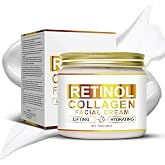 Retinol Collagen Cream, Lift and Firm Skin, Fade Fine Lines, Men's and Women's Day and Night Face Anti-Wrinkle Moisturizer Cream，Suitable for All Skin Types，2.46 OZ