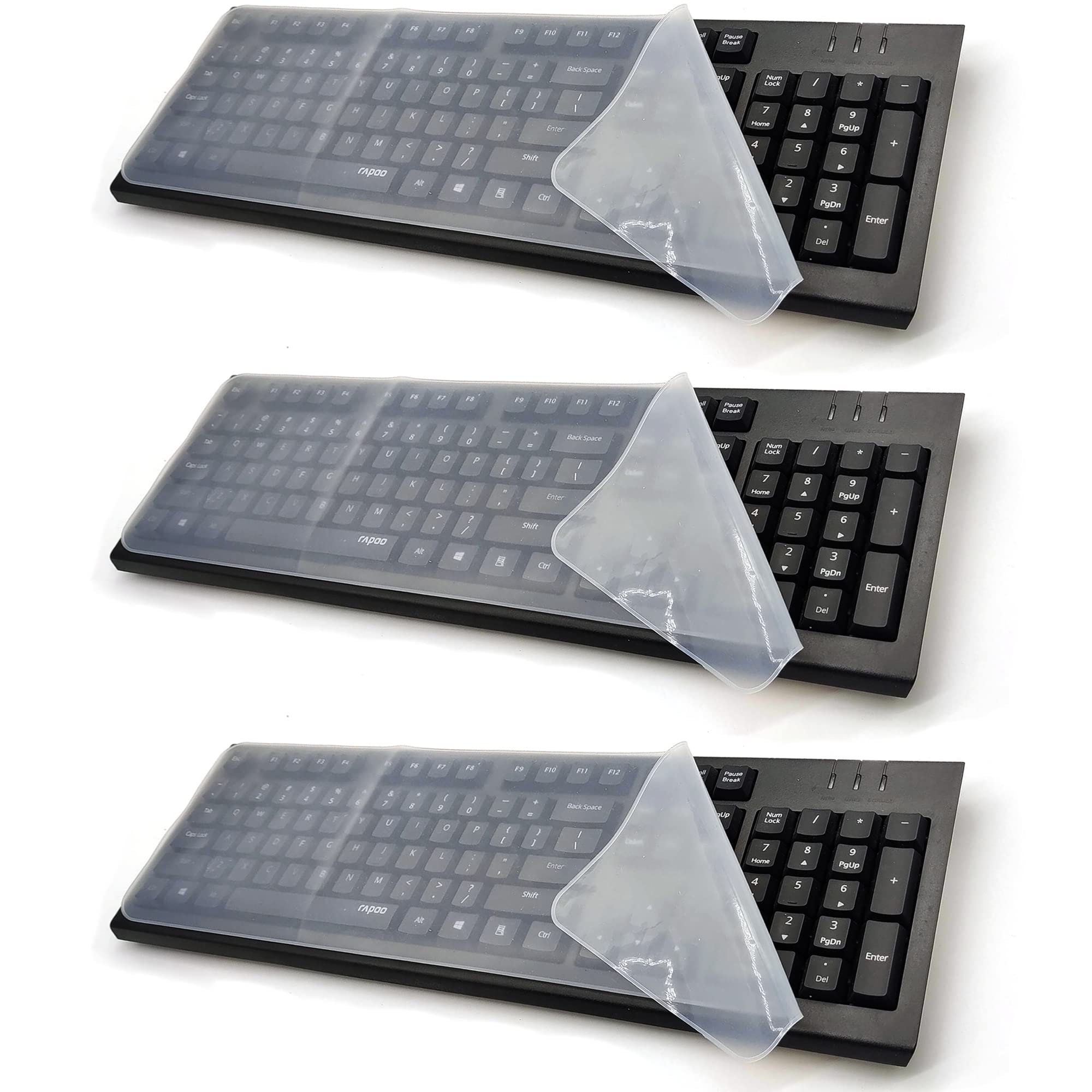 HAOBIN Universal Transparent Silicone Keyboard Case for Computer Keyboard Dustproof