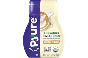 Pyure Organic Vanilla Stevia Liquid Sweetener | Sugar-Free Stevia Drops | Keto Sugar Substitute | Zero Calorie, Zero Carb, Zero Sugar | Liquid Sweetener for Coffee, Tea, Baking | 1.8 fl oz Bottle