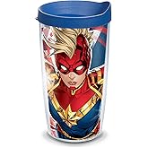 Tervis Made in USA Double Walled Captain Marvel Insulated Tumbler Cup Keeps Drinks Cold & Hot, 16oz, Mohawk