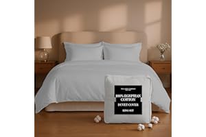 SWEAVE 100% Egyptian Cotton Luxury Duvet Cover King Size - Genuine 400 Thread Count - Naturally Crisp, Breathable, Skin-Friendly & Cooling - Softer with Each Wash, Oeko-TEX Certified Giza (King, 140”x90”)