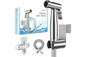 GASLIKE Handheld Bidet Sprayer for Toilet, Premium Stainless Steel Bathroom Bidet Sprayer Set with Anti-Leaking Hose & 2 Water Pressure, Ideal for Feminine Wash, Cloth Diaper Cleaning, Baby Wash & Pets Shower