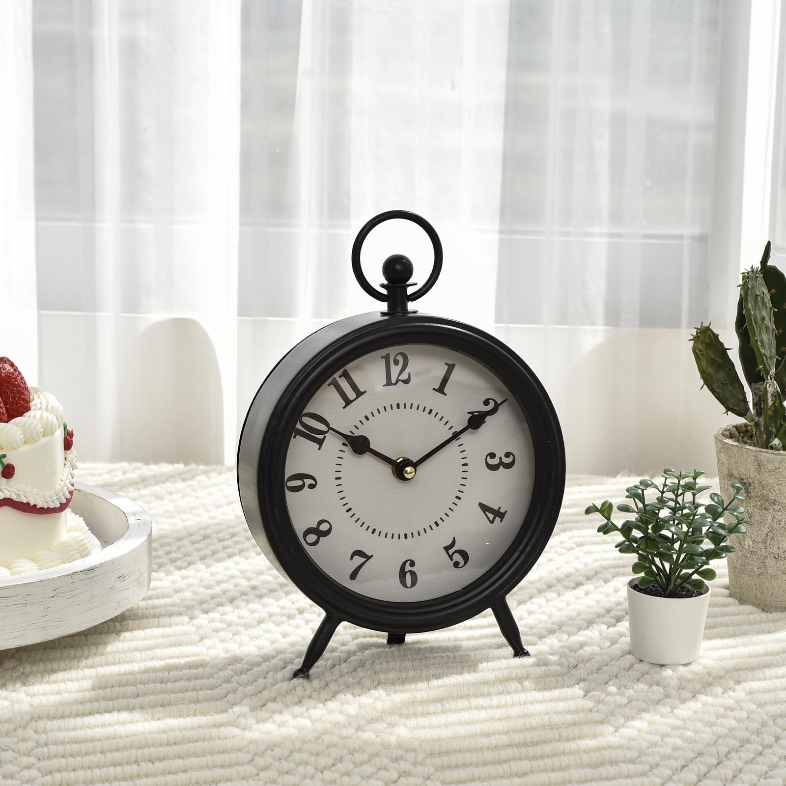 Vintage Decorative Desk and Shelf Clock, Rustic