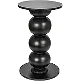 Creative Co-Op Round Mango Wood Over-Sized Bubble End Table, Black