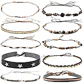 nemokamai 10 PCS Cowboy Hat Bands for Men Women, Leather Hatbands Belt for Cowboy/Western/Fedora/Cowgirl/Straw Hats