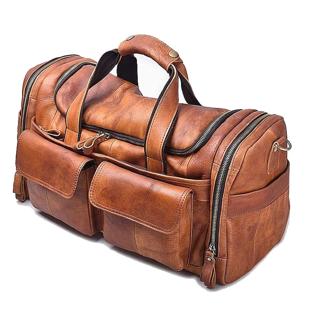 black leather holdall womens