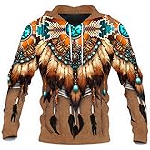 CUSTOMHUES Native Indian Hoodie 3D, Custom Native Indian Tribal Printed Hoodie 3D, Wolf Native Dreamcatcher Sweatshirt