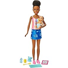 Barbie Skipper Babysitters Inc. Doll & Accessories Set with 9-in Brunette Doll, Baby Doll & 4 Storytelling Pieces for 3 to 7 Year Olds