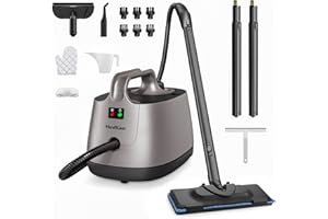 HAWKAM Carpet Steam Cleaner for Home, 293°F 58 PSI Powerful Multipurpose Handheld Steam Mop, 21 Attachments, 50Oz Capacity, Heavy Duty Steamer for Carpets, Floors, Cars, Tiles, Crack Cleaning, Turquoise