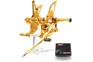 Arashi (Version 2.0) Rearsets for Kawasaki Ninja ZX6R ZX636 2018-2020 Motorcycle Accessories Adjustable Footrests Foot Peg Rear Sets ZX-6R ZX-636 Gold 2019