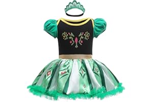 HIHCBF Baby Girls Christmas Princess Costume Mermaid Sofia Belle Halloween Birthday Party Romper Tutu Dress w/Headband