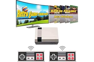 GINGYATU Retro Game Console with 620 Video Games,Classic Mini Game System with Wireless Controller, AV Output Plug and Play Game Console,Retro Toys Gifts Choice.