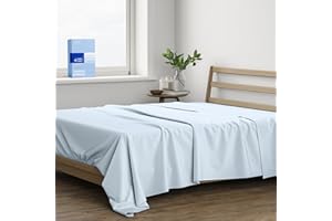 THREAD SPREAD 100% Cotton Queen Flat Sheet Only - 400 Thread Count Queen Flat Sheet (1 PC, Light Blue), Silky Soft, Breathable, Cooling, Sateen Weave, Hotel Quality Top Sheets for Hot Sleepers
